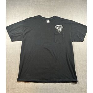 Sturgis 70th Anniversary 2010 Black Hills Rally Pocket T-Shirt Size XL